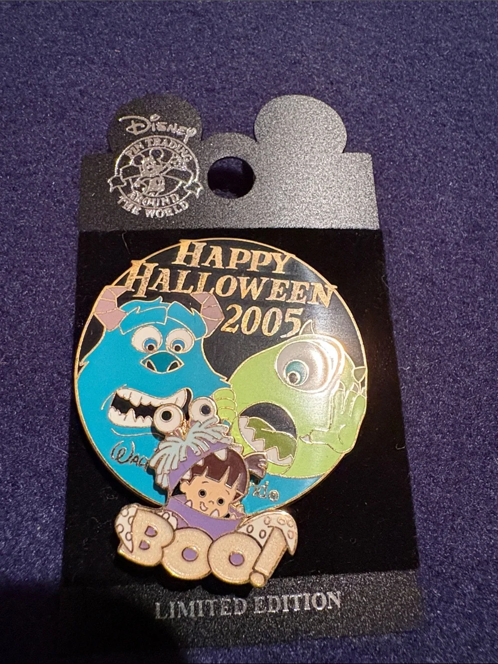 Disney limited edition Monsters, Inc. Halloween 2005 Boo Pin - Blue & Green